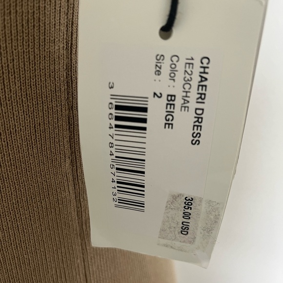 ba&sh Tan Asymmetrical Ribbed Sheath Dress - Picture 4 of 9